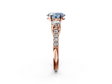Rose gold Three-Stone Fancy Blue Oval  Cut Diamond Pavé Band with Four-Prong Setting_30