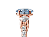 Rose gold Three-Stone Fancy Blue Oval  Cut Diamond Pavé Band with Four-Prong Setting_33