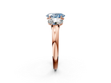 Rose gold Three-Stone Fancy Blue Oval  Cut Diamond Ring with Channel-Set Band and Four-Prong Setting_51