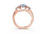 Rose gold Three-Stone Fancy Blue Oval  Cut Diamond Ring with Channel-Set Band and Four-Prong Setting_52