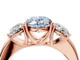 Rose gold Three-Stone Fancy Blue Oval  Cut Diamond Ring with Channel-Set Band and Four-Prong Setting_53
