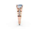 Rose gold Three-Stone Fancy Blue Oval  Cut Diamond Ring with Channel-Set Band and Four-Prong Setting_53