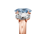 Rose gold Three-Stone Fancy Blue Oval  Cut Diamond Ring with Channel-Set Band and Four-Prong Setting_54