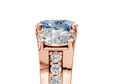 Rose gold Three-Stone Fancy Blue Oval  Cut Diamond Ring with Channel-Set Band and Four-Prong Setting_56