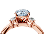 Rose gold Three-Stone Fancy Blue Oval  Cut Diamond Solitaire with Prong Setting and Classic Band_32