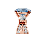 Rose gold Three-Stone Fancy Blue Oval  Cut Diamond Twist Band with Prong Setting_39
