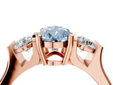Rose gold Three-Stone Fancy Blue Pear Cut Cut Classic Band Prong Setting Ring_4