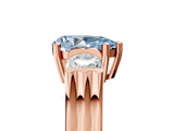 Rose gold Three-Stone Fancy Blue Pear Cut Cut Classic Band Prong Setting Ring_5