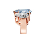 Rose gold Three-Stone Fancy Blue Pear Cut Cut Diamond Engagement Ring with Flat Band and Four-Prong Setting_17