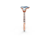Rose gold Three-Stone Fancy Blue Pear Cut Cut Diamond Pavé Band with Prong Setting_17
