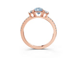 Rose gold Three-Stone Fancy Blue Pear Cut Cut Diamond Pavé Band with Prong Setting_18