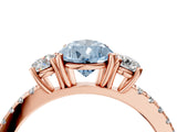 Rose gold Three-Stone Fancy Blue Pear Cut Cut Diamond Pavé Band with Prong Setting_19