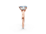 Rose gold Three-Stone Fancy Blue Pear Cut Cut Diamond Ring with Channel Set Band and Four-Prong Setting_2