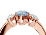 Rose gold Three-Stone Fancy Blue Pear Cut Cut Diamond Ring with Channel Set Band and Four-Prong Setting_28