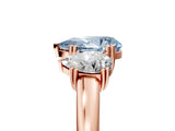 Rose gold Three-Stone Fancy Blue Pear Cut Cut Diamond Ring with Channel Set Band and Four-Prong Setting_29
