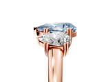 Rose gold Three-Stone Fancy Blue Pear Cut Cut Diamond Ring with Channel Set Band and Four-Prong Setting_5