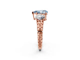 Rose gold Three-Stone Fancy Blue Pear Cut Cut Diamond Ring with Channel-Set Band and Prong Setting_2