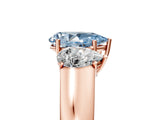 Rose gold Three-Stone Fancy Blue Pear Cut Cut Diamond Ring with Prong Setting and Classic Band_5
