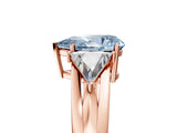Rose gold Three-Stone Fancy Blue Pear Cut Cut Diamond Ring with Trillion Side Stones on a Split Shank Band_5