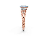 Rose gold Three-Stone Fancy Blue Pear Cut Diamond Braided Band Ring with Four-Prong Setting_42