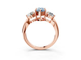 Rose gold Three-Stone Fancy Blue Pear Cut Diamond Channel Set Engagement Ring with Prong Setting_15