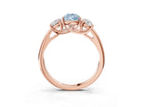 Rose gold Three-Stone Fancy Blue Pear Cut Diamond Engagement Ring with Prong Setting_6