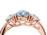 Rose gold Three-Stone Fancy Blue Pear Cut Diamond Engagement Ring with Prong Setting_7
