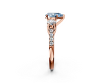 Rose gold Three-Stone Fancy Blue Pear  Cut Diamond Pavé Band with Four-Prong Setting_30