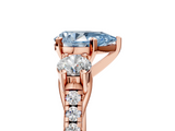 Rose gold Three-Stone Fancy Blue Pear  Cut Diamond Pavé Band with Four-Prong Setting_33