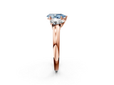 Rose gold Three-Stone Fancy Blue Pear  Cut Diamond Ring with Channel-Set Band and Four-Prong Setting_51