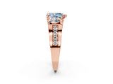 Rose gold Three-Stone Fancy Blue Pear  Cut Diamond Ring with Channel-Set Band and Four-Prong Setting_55