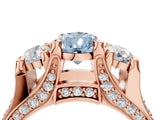 Rose gold Three-Stone Fancy Blue Pear  Cut Diamond Ring with Channel-Set Band and Four-Prong Setting_57