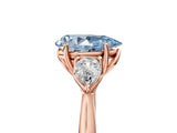 Rose gold Three-Stone Fancy Blue Pear Cut Diamond Ring with Pear  Side Stones in Four-Prong Setting_17