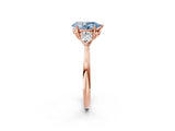 Rose gold Three-Stone Fancy Blue Pear Cut Diamond Ring with Pear  Side Stones in Four-Prong Setting_50