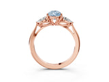 Rose gold Three-Stone Fancy Blue Pear Cut Diamond Ring with Pear  Side Stones in Four-Prong Setting_51
