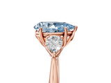Rose gold Three-Stone Fancy Blue Pear Cut Diamond Ring with Pear  Side Stones in Four-Prong Setting_53