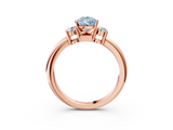 Rose gold Three-Stone Fancy Blue Pear  Cut Diamond Solitaire with Prong Setting and Classic Band_45