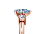 Rose gold Three-Stone Fancy Blue Pear  Cut Diamond Solitaire with Prong Setting and Classic Band_47