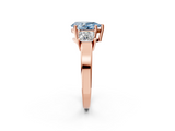 Rose gold Three-Stone Fancy Blue Pear  Cut Solitaire Ring with Prong Setting_5