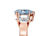 Rose gold Three-Stone Fancy Blue Pear  Cut Solitaire Ring with Prong Setting_8