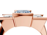 Rose gold Three Stone Fancy Blue Princess Cut Cut Channel Set Diamond Ring_4