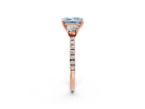 Rose gold Three-Stone Fancy Blue Princess Cut Cut Diamond Pavé Band with Prong Setting_17