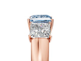 Rose gold Three-Stone Fancy Blue Princess Cut Cut Diamond Ring with Prong Setting and Classic Band_5