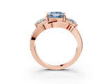 Rose gold Three-Stone Fancy Blue Princess Cut Cut Diamond Split Shank Prong Set Ring_15