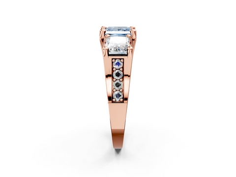 Rose gold Three-Stone Fancy Blue Princess  Cut Diamond Ring with Channel-Set Band and Four-Prong Setting_37