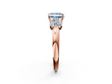 Rose gold Three-Stone Fancy Blue Princess  Cut Diamond Ring with Channel-Set Band and Four-Prong Setting_51