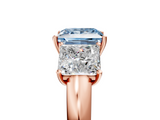 Rose gold Three-Stone Fancy Blue Princess  Cut Diamond Ring with Channel-Set Band and Four-Prong Setting_54