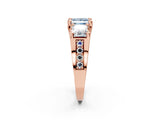 Rose gold Three-Stone Fancy Blue Princess  Cut Diamond Ring with Channel-Set Band and Four-Prong Setting_55