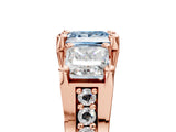 Rose gold Three-Stone Fancy Blue Princess  Cut Diamond Ring with Channel-Set Band and Four-Prong Setting_58