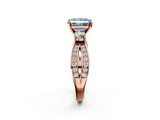 Rose gold Three-Stone Fancy Blue Princess  Cut Diamond Twist Band with Prong Setting_41